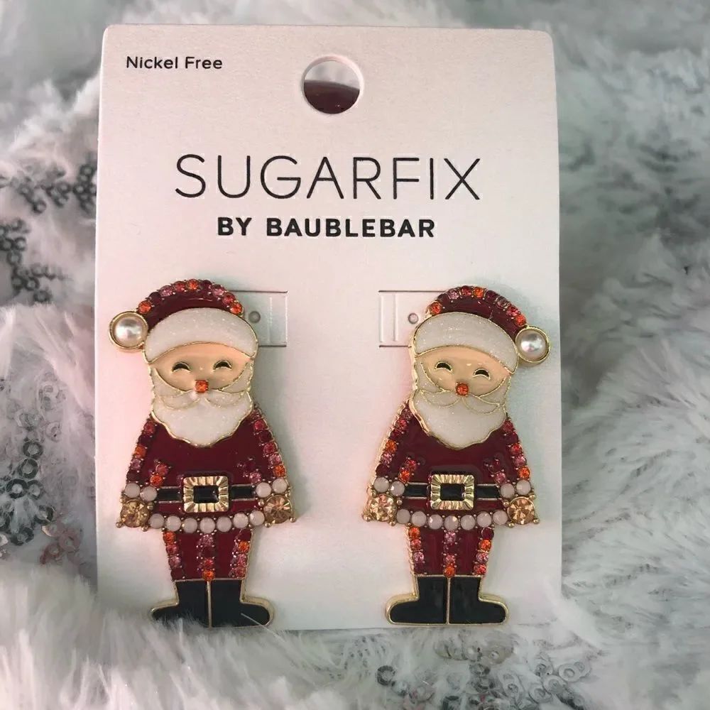 NEW Sugarfix By BaubleBar Santa Claus Earrings